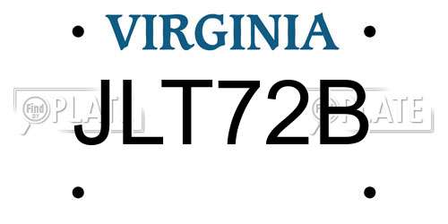 JLT72B Virginia License Plate