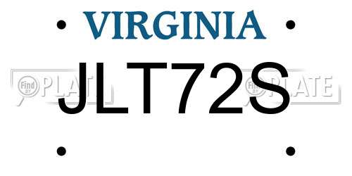 JLT72S Virginia License Plate
