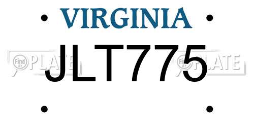 JLT775 Virginia License Plate