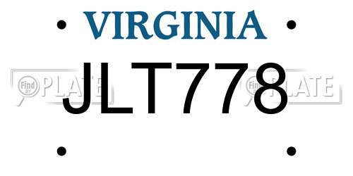 JLT778 Virginia License Plate