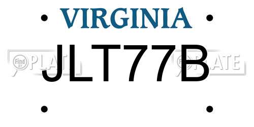 JLT77B Virginia License Plate