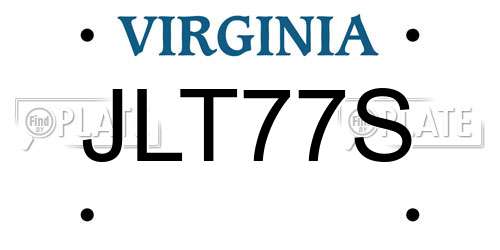 JLT77S Virginia License Plate