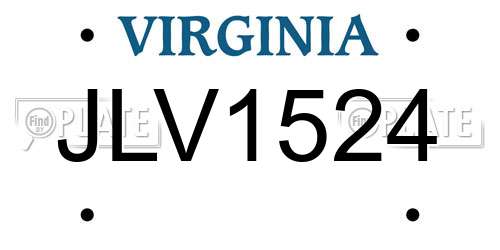 JLV1524 Virginia License Plate