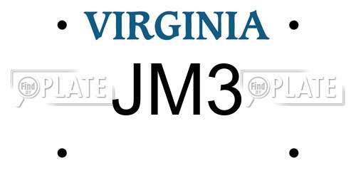 JM3 Virginia License Plate