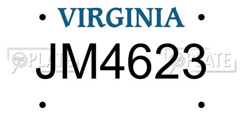 JM4623 Virginia License Plate