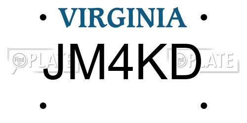 JM4KD Virginia License Plate