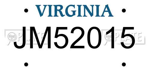 JM52015 Virginia License Plate