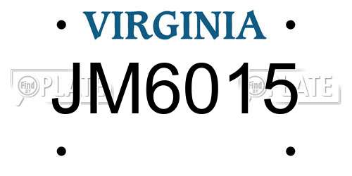JM6015 Virginia License Plate