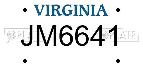 JM6641 Virginia License Plate