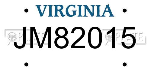 JM82015 Virginia License Plate
