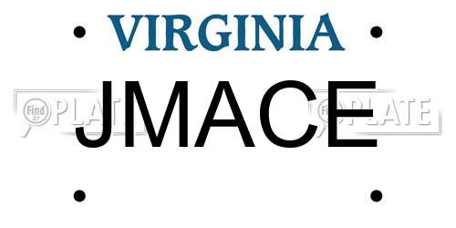 JMACE Virginia License Plate