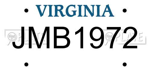 JMB1972 Virginia License Plate