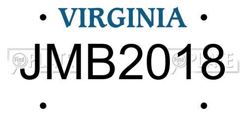JMB2018 Virginia License Plate