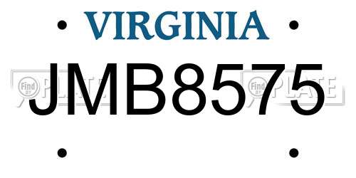 JMB8575 Virginia License Plate