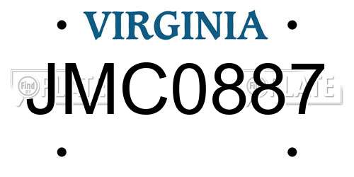 JMC0887 Virginia License Plate