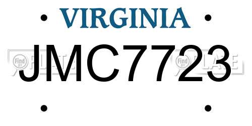 JMC7723 Virginia License Plate