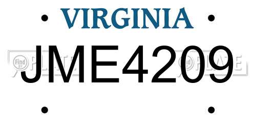 JME4209 Virginia License Plate