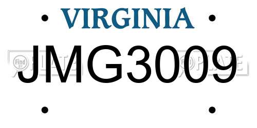 JMG3009 Virginia License Plate