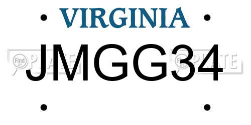 JMGG34 Virginia License Plate