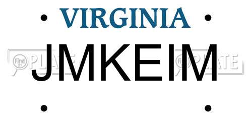 JMKEIM Virginia License Plate