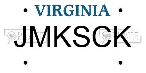 JMKSCK Virginia License Plate