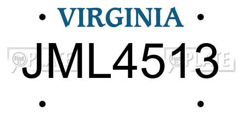 JML4513 Virginia License Plate