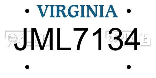 JML7134 Virginia License Plate