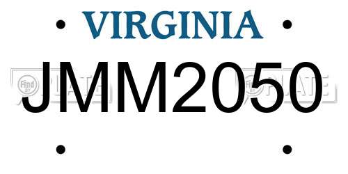 JMM2050 Virginia License Plate