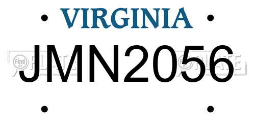 JMN2056 Virginia License Plate