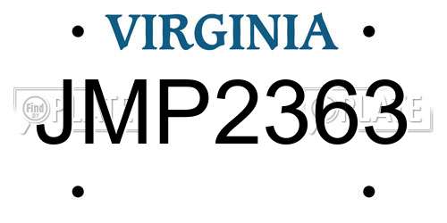 JMP2363 Virginia License Plate