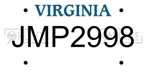 JMP2998 Virginia License Plate