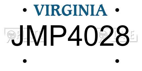 JMP4028 Virginia License Plate