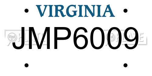 JMP6009 Virginia License Plate