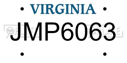 JMP6063 Virginia License Plate