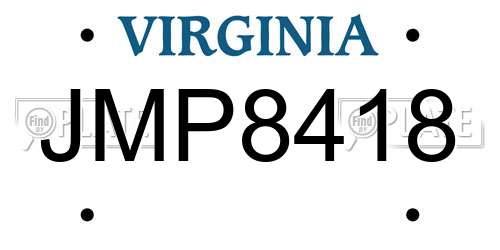 JMP8418 Virginia License Plate