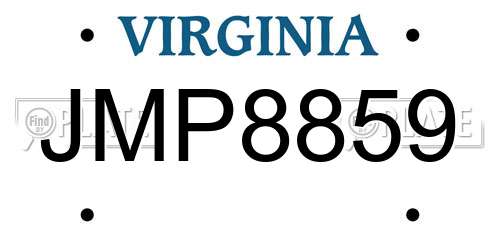 JMP8859 Virginia License Plate