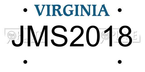 JMS2018 Virginia License Plate