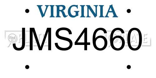 JMS4660 Virginia License Plate