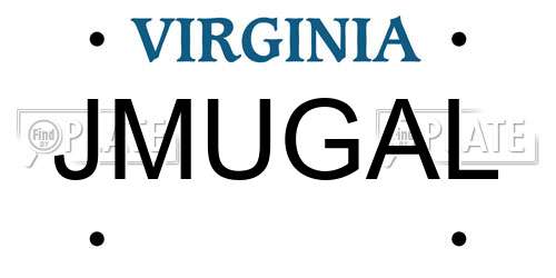 JMUGAL Virginia License Plate