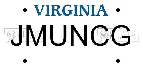 JMUNCG Virginia License Plate
