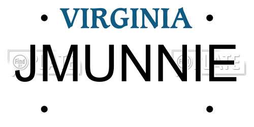 JMUNNIE Virginia License Plate