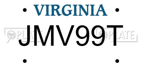 JMV99T Virginia License Plate