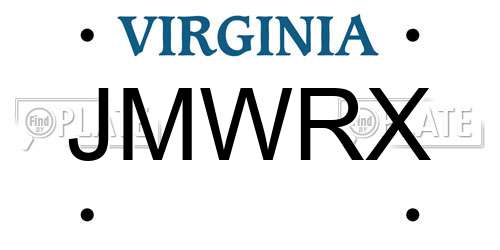 JMWRX Virginia License Plate
