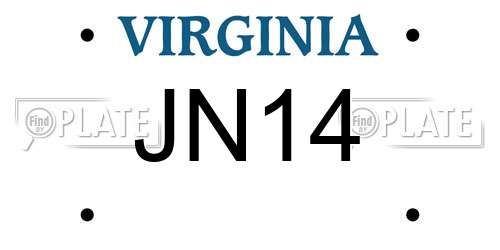 JN14 Virginia License Plate