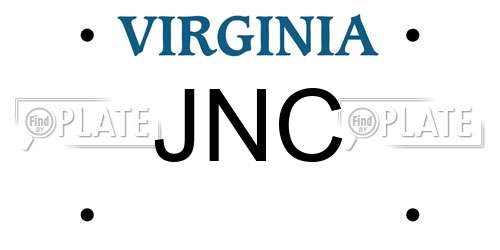 JNC Virginia License Plate