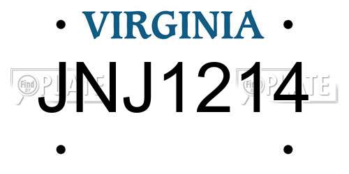 JNJ1214 Virginia License Plate