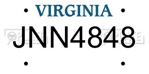 JNN4848 Virginia License Plate