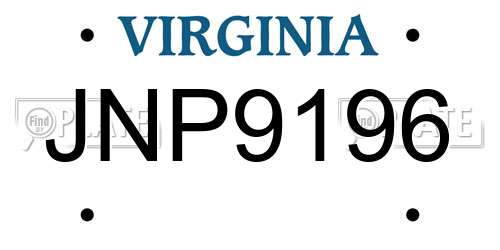 JNP9196 Virginia License Plate