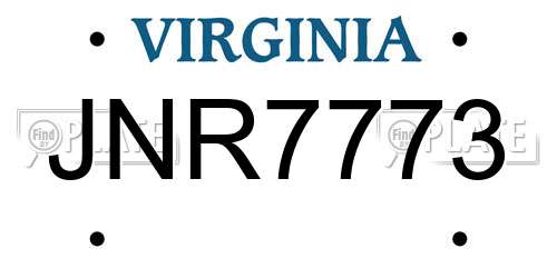 JNR7773 Virginia License Plate