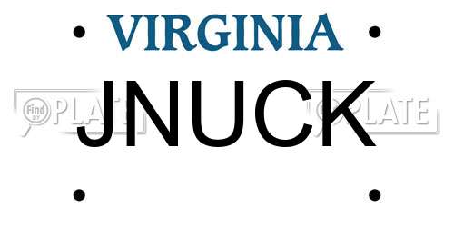JNUCK Virginia License Plate